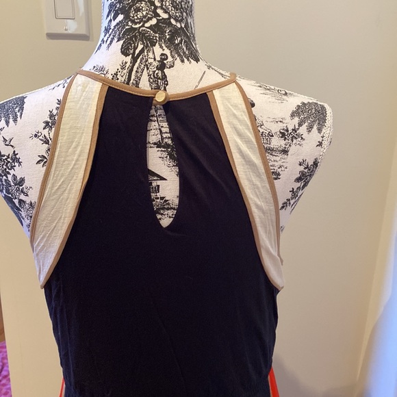 Ann Taylor Navy and Red Maxi Dress - Medium Petite - Picture 3 of 4